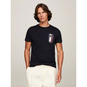 Tommy Hilfiger pánské tmavě modré triko Emblem - XL (DW5)