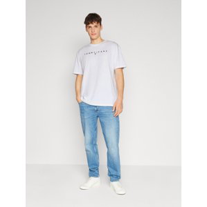 Tommy Jeans pánské bílé tričko LINEAR LOGO - XL (YBR)