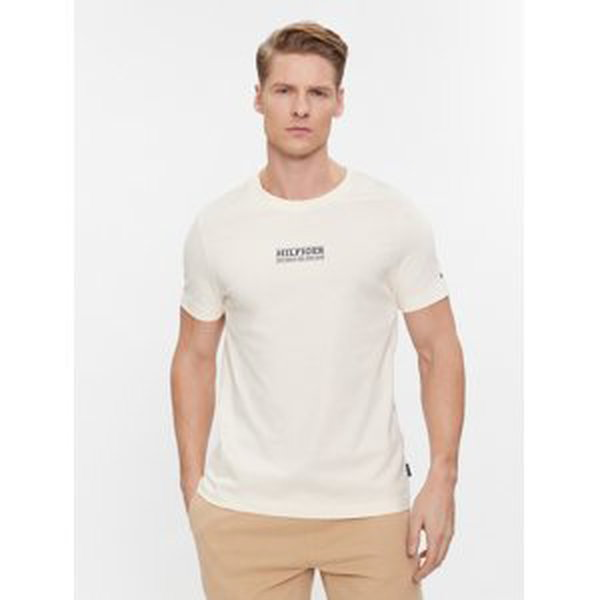 Tommy Hilfiger pánské krémové tričko - L (AEF)
