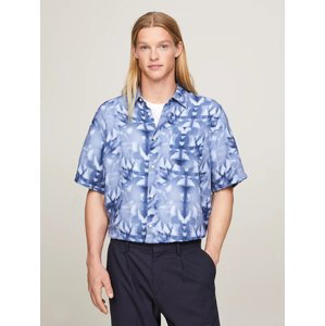 Tommy Hilfiger pánská lněná košile s krátkým rukávem - M (0GY)