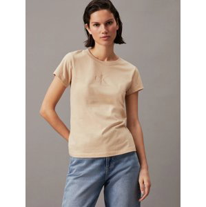 Calvin Klein dámské béžové tričko - L (RAE)
