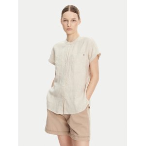 Tommy Hilfiger dámská lněná běžová košile - 34 (04P)
