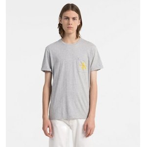 Calvin Klein pánské šedé tričko s kapsičkou - M (035)