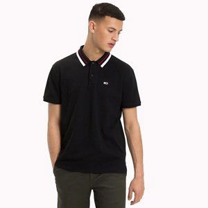 Tommy Jeans pánské černé polo Classics - S (078)