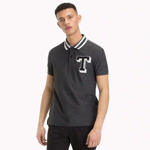 Tommy Hilfiger pánské tmavě šedé polo College - S (078)