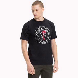 Tommy Hilfiger pánské černé tričko Circle - XL (078)
