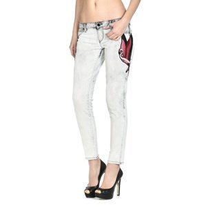 Guess dámské šedé džíny s nášivkami - 26 (ACCD)