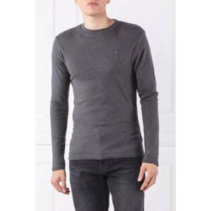 Tommy Hilfiger pánské tmavě šedé tričko Sleeve - XXL (075)