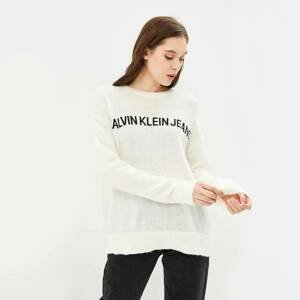Calvin Klein dámský bílý svetr Logo