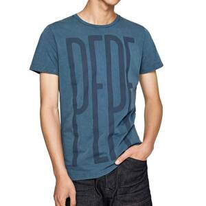 Pepe Jeans pánské modré tričko Justus