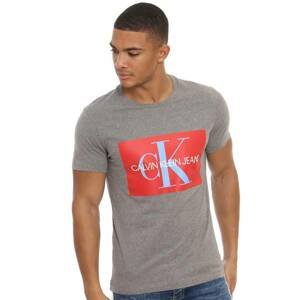 Calvin Klein pánské šedé tričko Monogram - XXL (039)