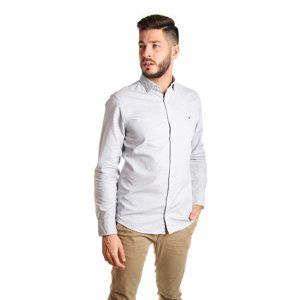 Tommy Hilfiger pánská bílá košile s tmavě modrým vzorem - L (423)