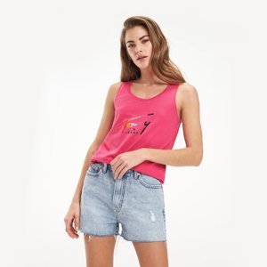Tommy Jeans dámský růžový top Tommy - XXS (573)