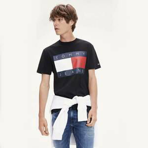 Tommy Hilfiger pánské černé tričko Flag - XL (BBU)