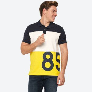 Tommy Hilfiger pánské modrožluté polo - L (903)