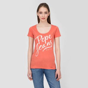 Pepe Jeans dámské oranžové tričko Andrea - S (178)