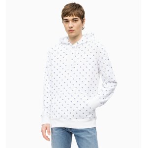 Calvin Klein pánská bílá mikina s kapucí Monogram - XL (112)