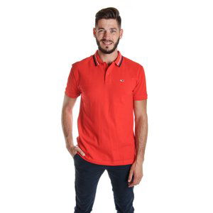 Tommy Hilfiger pánské červené polo Classics - XXL (XA8)