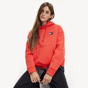 Tommy Hilfiger dámská červená mikina Hoodie - XS (XA8)