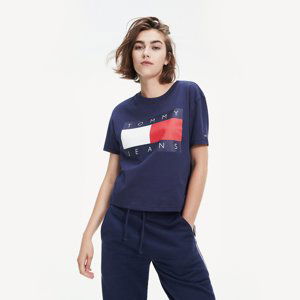 Tommy Hilfiger dámské tmavě modré tričko Tommy - S (CBK)