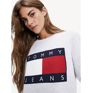 Tommy Hilfiger dámská šedá mikina Flag - M (PPP)