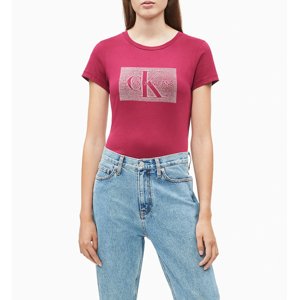 Calvin Klein dámské bordové tričko Monogram - M (509)