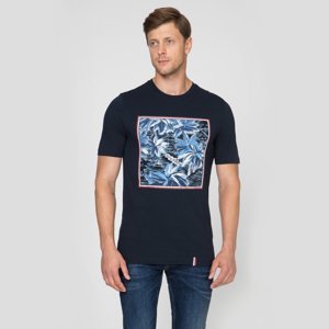 Tommy Hilfiger pánské tmavě modré tričko Print - XL (403)