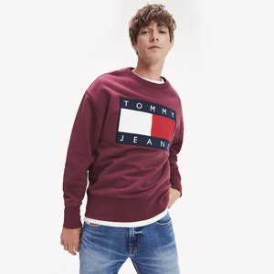 Tommy Hilfiger pánská vínová mikina Flag - L (VA2)