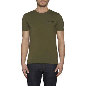 Calvin Klein pánské khaki tričko Stretch