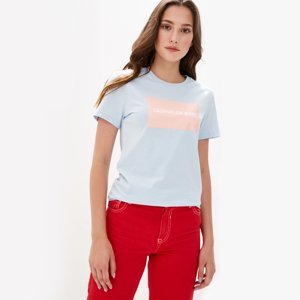 Calvin Klein dámské světle modré tričko Institutional - L (413)