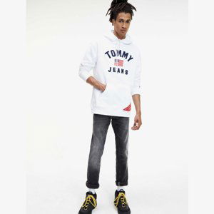 Tommy Jeans pánská bílá mikina s kapucí Americana