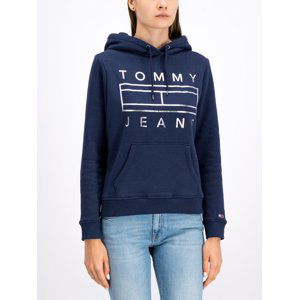 Tommy jeans dámská tmavě modrá mikina s kapucí Hoodie