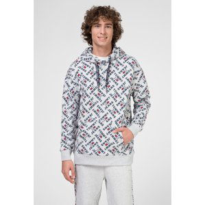 Tommy Jeans pánská šedá mikina s kapucí Print - XL (P01)