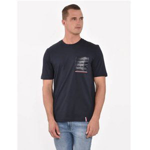 Tommy Hilfiger pánské tmavě modré tričko Nylon Pocket - S (CJM)