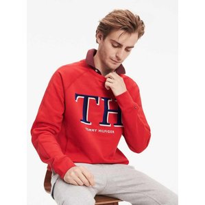 Tommy Hilfiger pánská červená mikina Monogram - XXL (XBE)