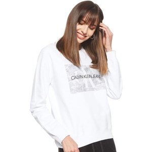 Calvin Klein dámská bílá mikina Monogram - M (YAF)