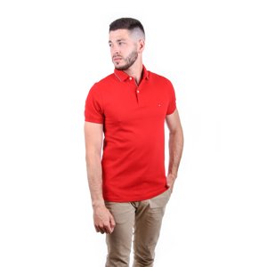 Tommy Hilfiger pánské červené polo Structure