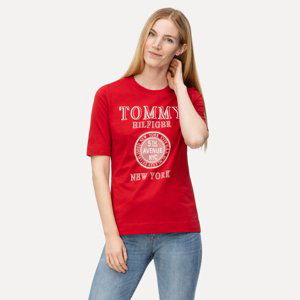 Tommy Hilfiger dámské červené tričko Darcy - S (XBE)