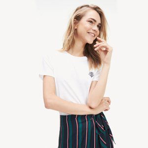 Tommy Hilfiger dámské bílé tričko Monogram - XS (YAF)