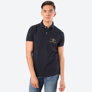 Tommy Hilfiger pánské tmavě modré polo Gold Icon - XL (CJM)