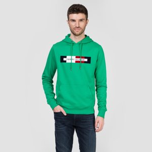 Tommy Hilfiger pánská zelená mikina Logo - XXL (LGY)