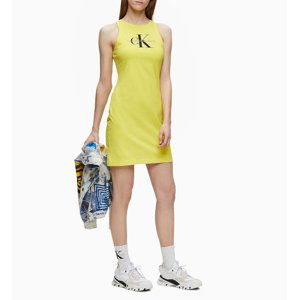 Calvin Klein dámské žluté strečové šaty - XS (ZHN)