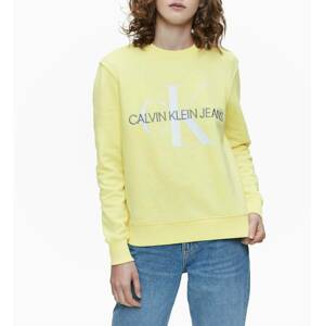 Calvin Klein dámská žlutá mikina Monogram - XS (ZHH)