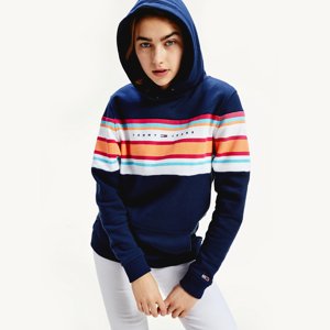 Tommy Jeans dámská tmavě modrá mikina s pruhy