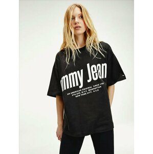 Tommy Jeans dámské černé tričko Diagonal - M (BDS)