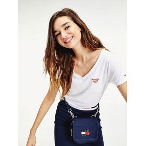 Tommy Jeans dámské bílé tričko Logo - L (YBR)