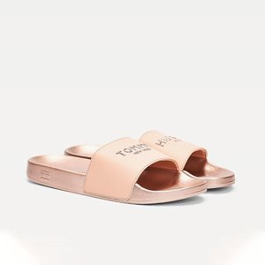 Tommy Hilfiger dámské perleťově růžové pantofle