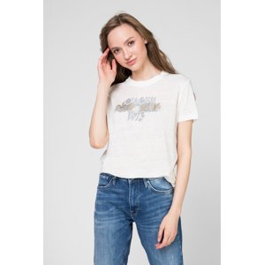 Pepe Jeans dámské krémové tričko Bonnie - M (808)