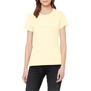 Calvin Klein dámské světle žluté tričko Logo - M (ZHH)