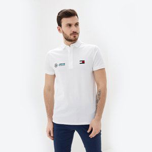 Tommy Hilfiger pánské bílé polo tričko MB - XXL (YBS)